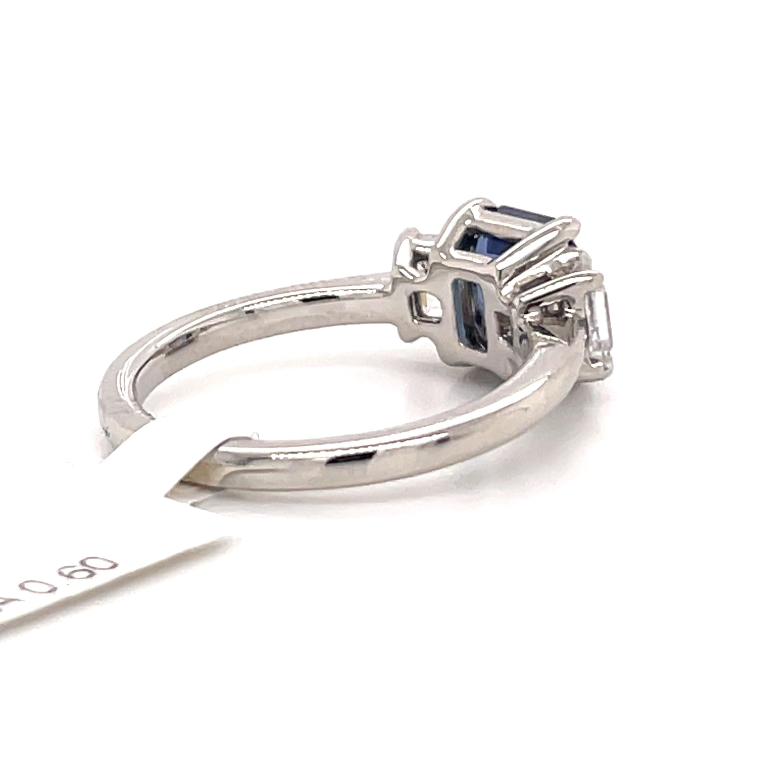 All GIA Certified No Heat Sapphire Diamond Ring 2.45 Carat D-E VS1 Platinum 2
