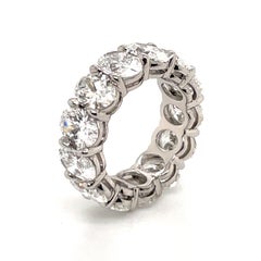 ALL GIA Certified Oval Cut Diamond Wedding Band 9.11 Carat D-F VVS-VS Platinum
