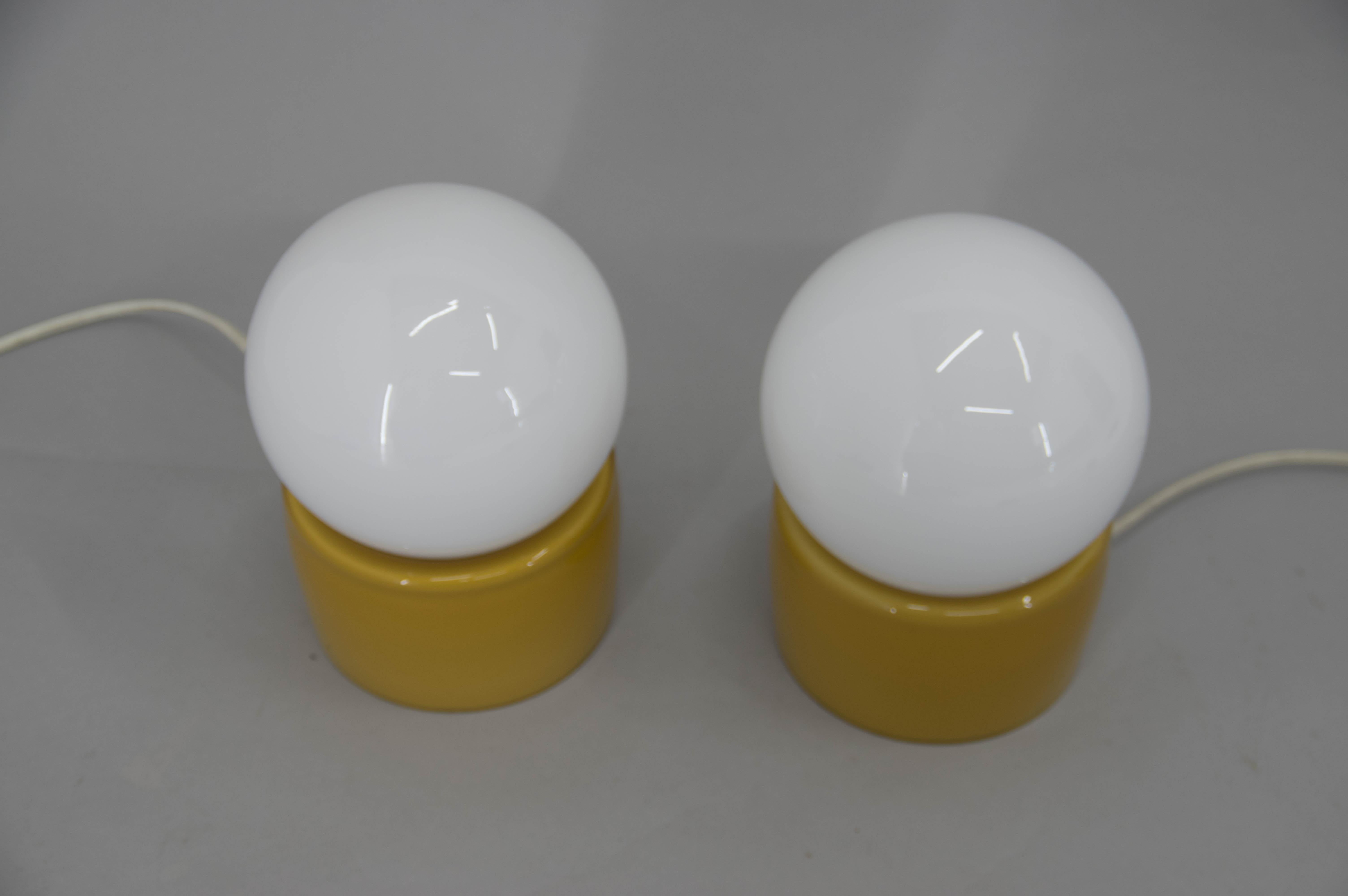 Space Age All Glass Design Table or Bedside Lamps, 1960s For Sale