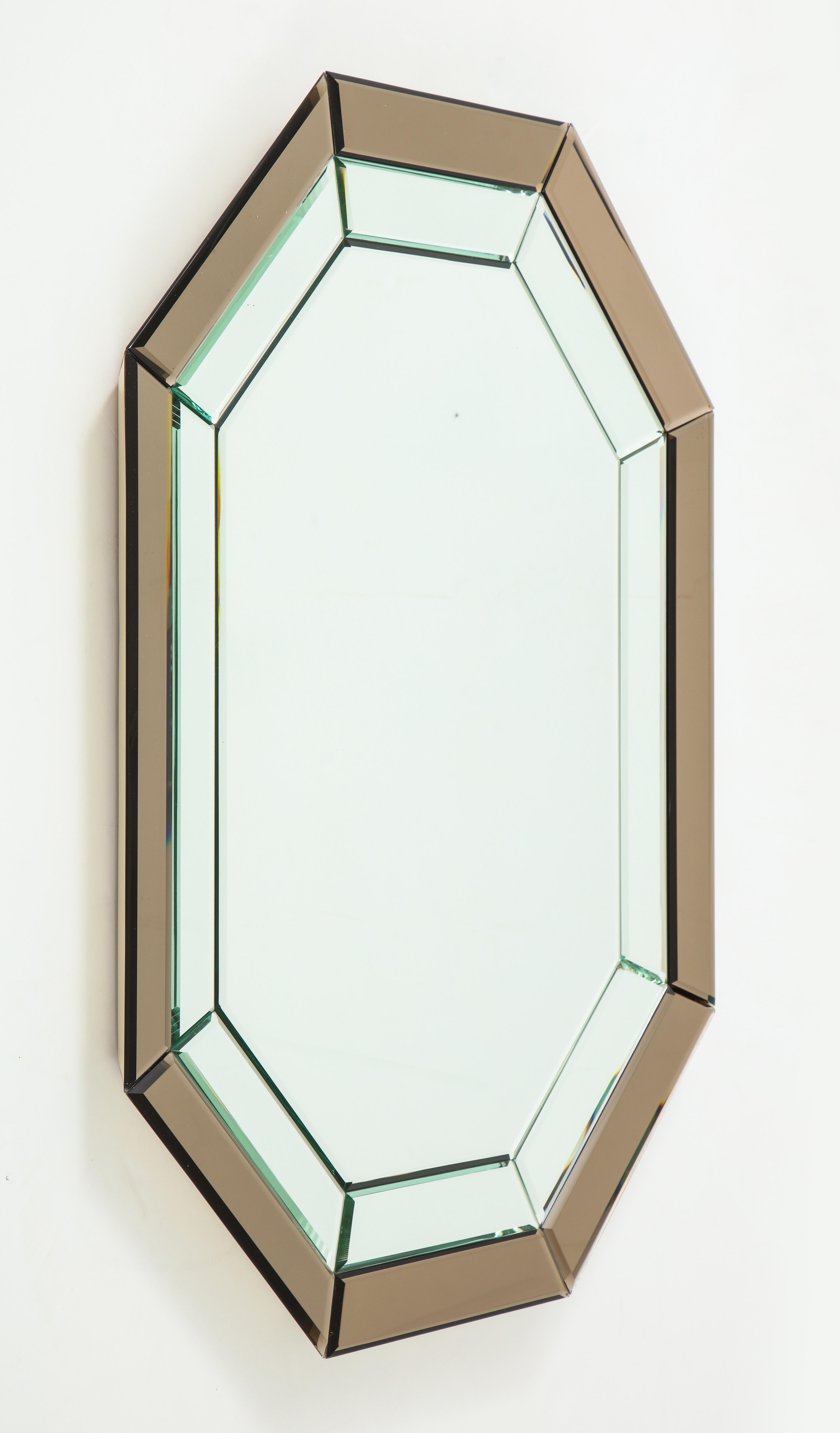 All-Glass Italian Octagonal Mirror For Sale 4