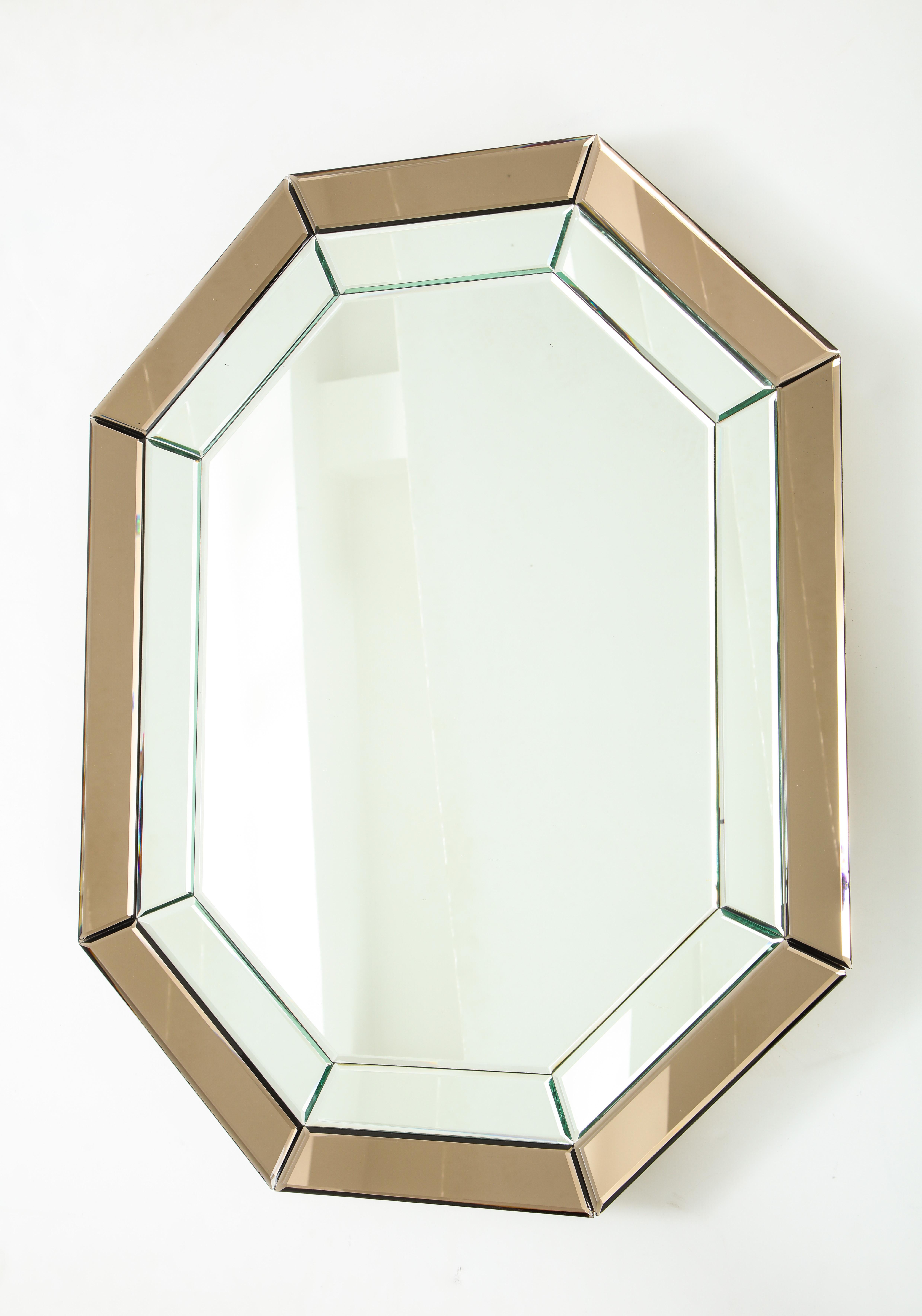 All-Glass Italian Octagonal Mirror For Sale 2