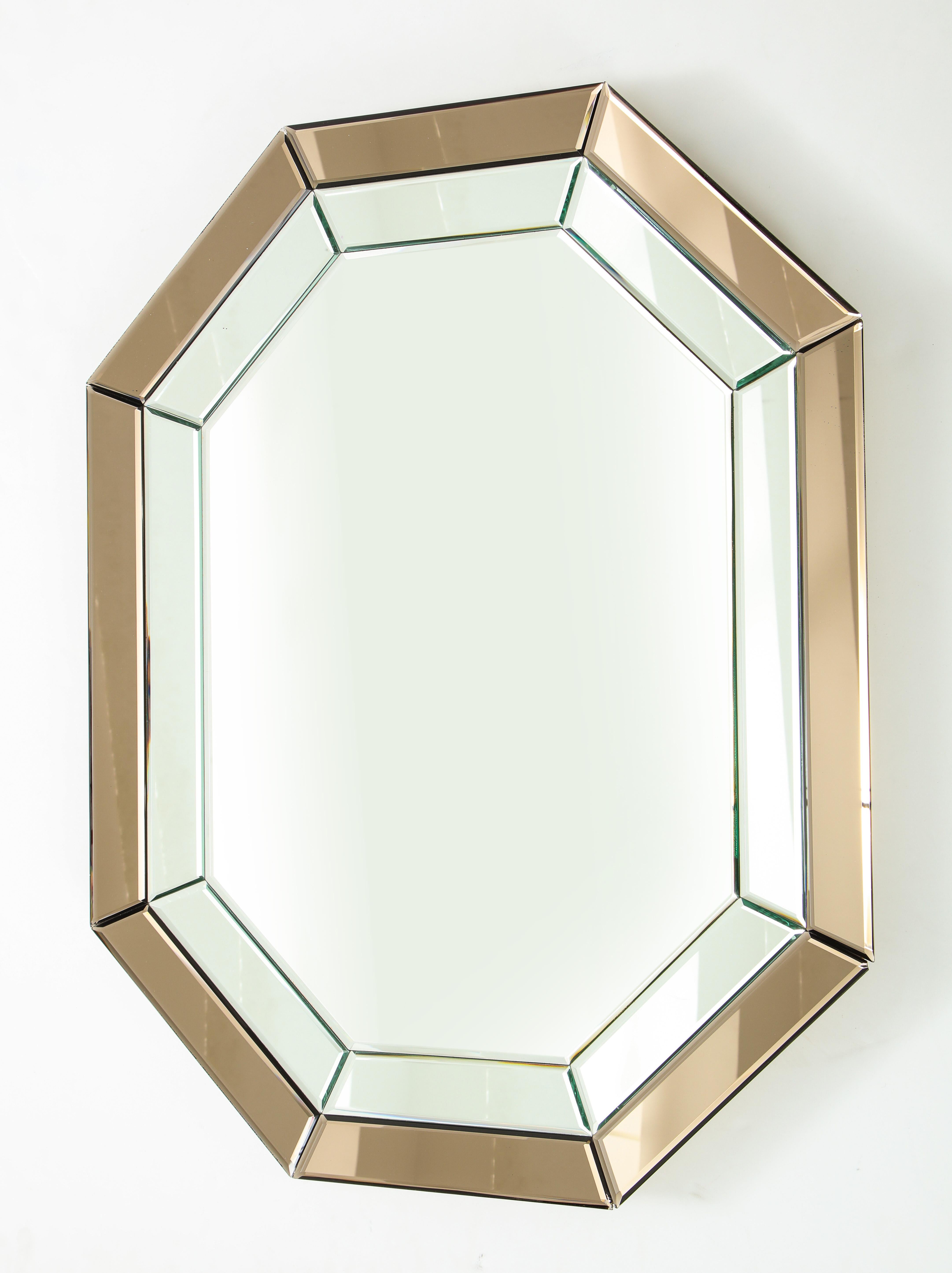 All-Glass Italian Octagonal Mirror For Sale 3