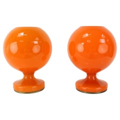 Orange Glas-Tischlampe von Valasske Mezirici, 1970er Jahre