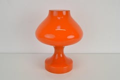 All Glass Orange Table Lamp by Valasske Mezirici, 1970s