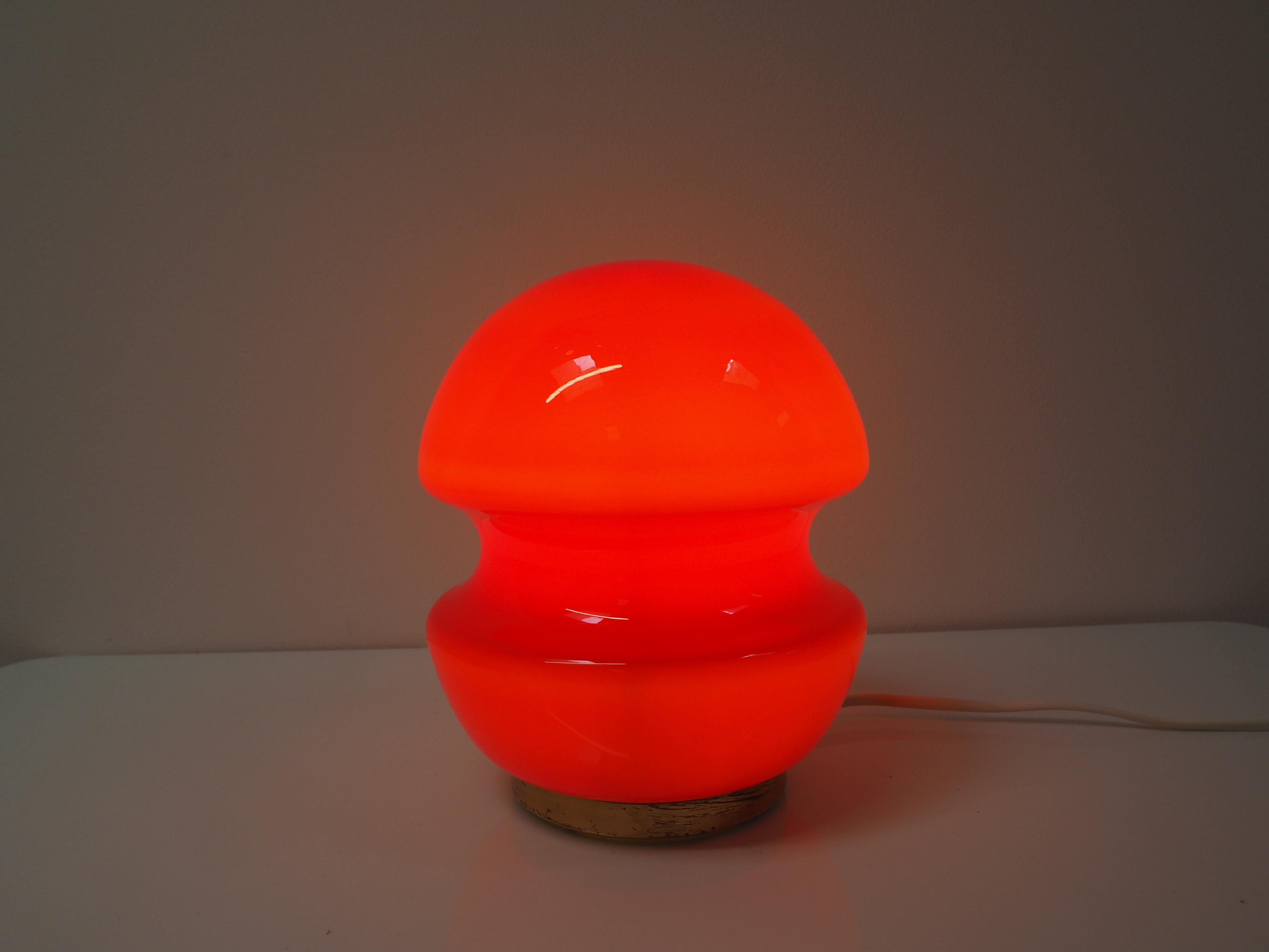 All Glass Table Lamp by Valasske Mezirici, 1960s, Czechoslovakia For Sale 2