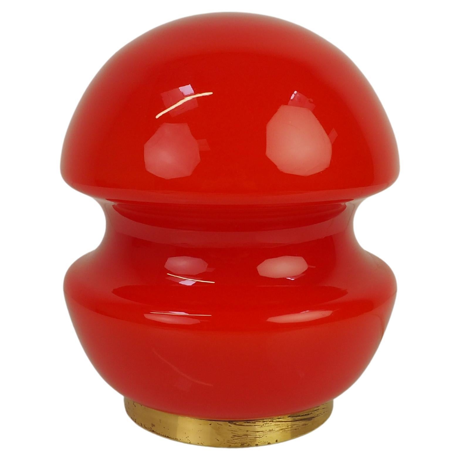 Lampada da tavolo in vetro di Valasske Mezirici, 1960, Cecoslovacchia
