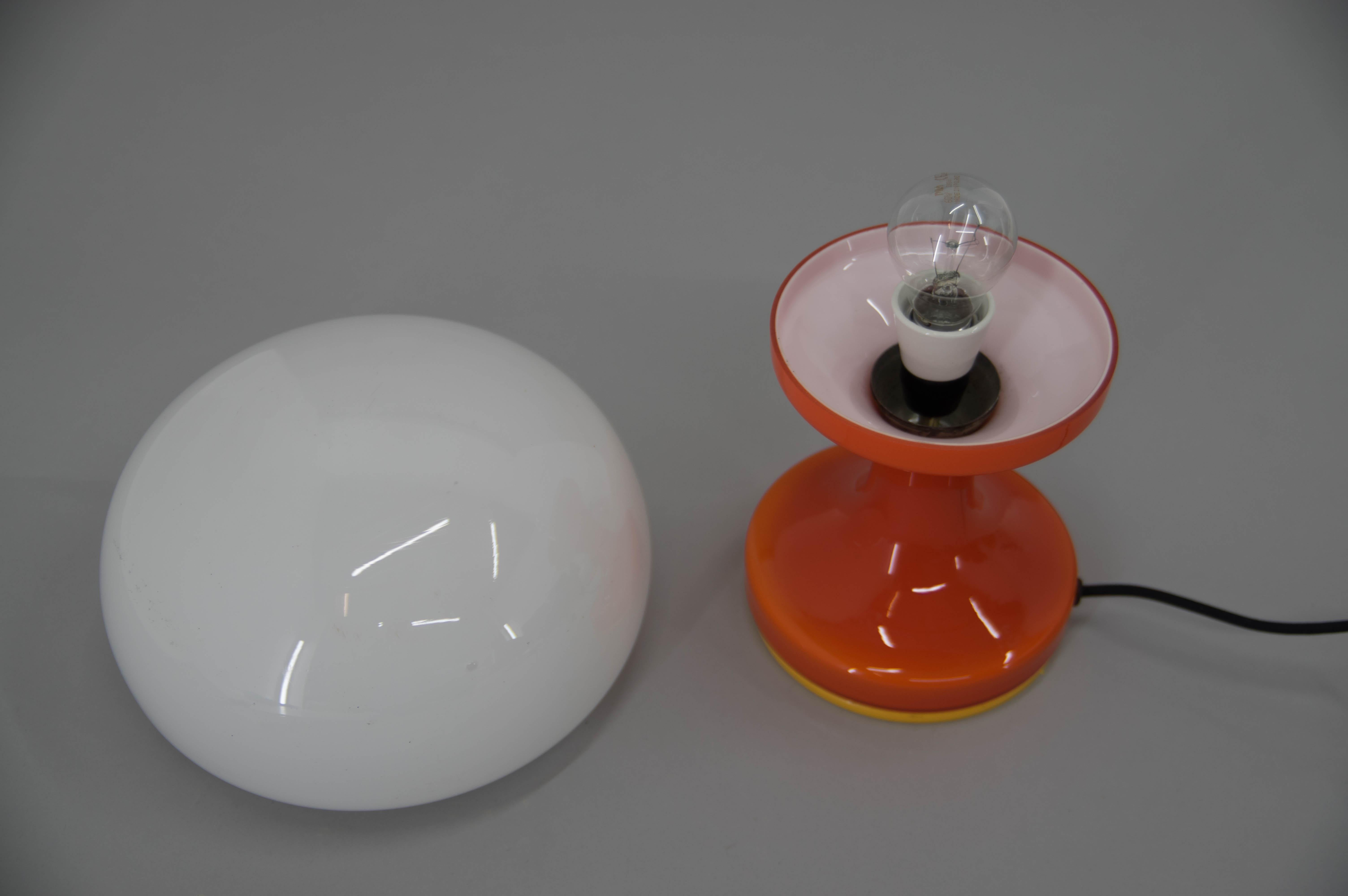 All Glass Table Lamp by Valasske Mezirici, 1970s In Good Condition For Sale In Praha, CZ