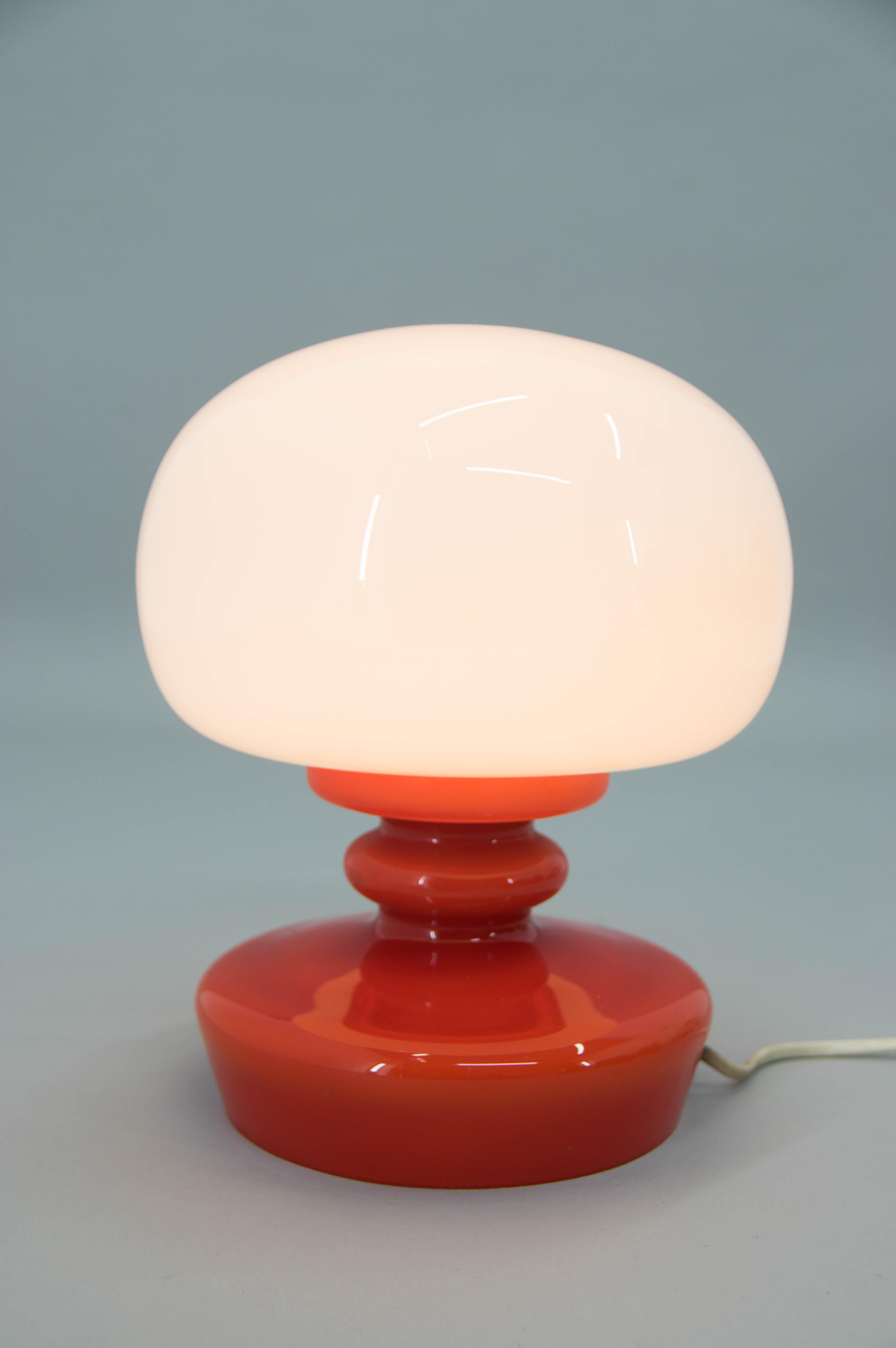 Late 20th Century All Glass Table Lamp by Valasske Mezirici, 1970s For Sale