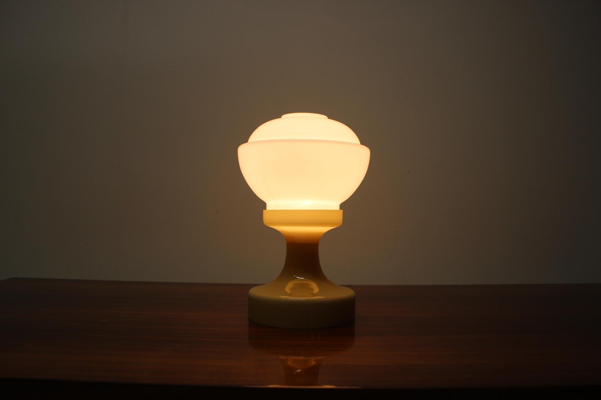 All Glass Table Lamp by Valasske Mezirici, 1970s For Sale 2