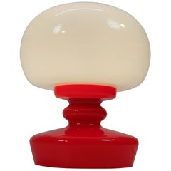 Lampe de bureau tout en verre de Valasske Mezirici, 1970