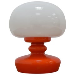 Lampe de bureau tout en verre de Valasske Mezirici, 1970