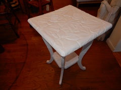 All Hand Carved Botanical Decorated  1920s French Side/End Table