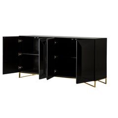 Buffet à motifs miroirs noirs