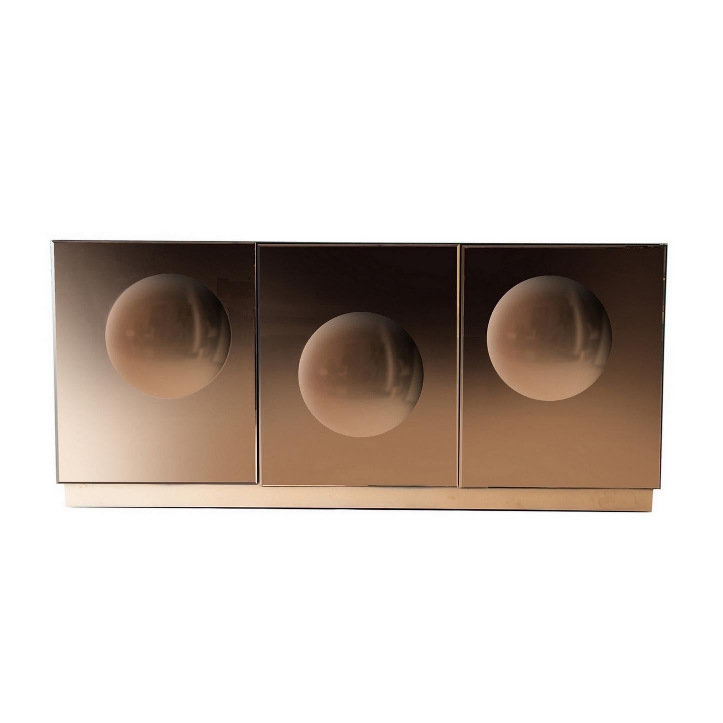 Space Age All in Mirrored 1970s Style and Design Sideboard