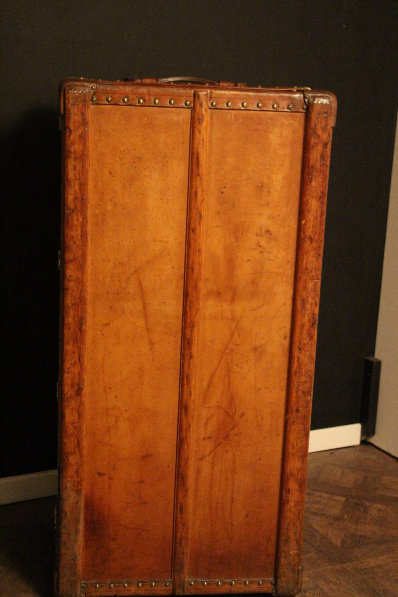 Late 19th Century All Leather Louis Vuitton Steamer Trunk, Louis Vuitton Wardrobe Trunk