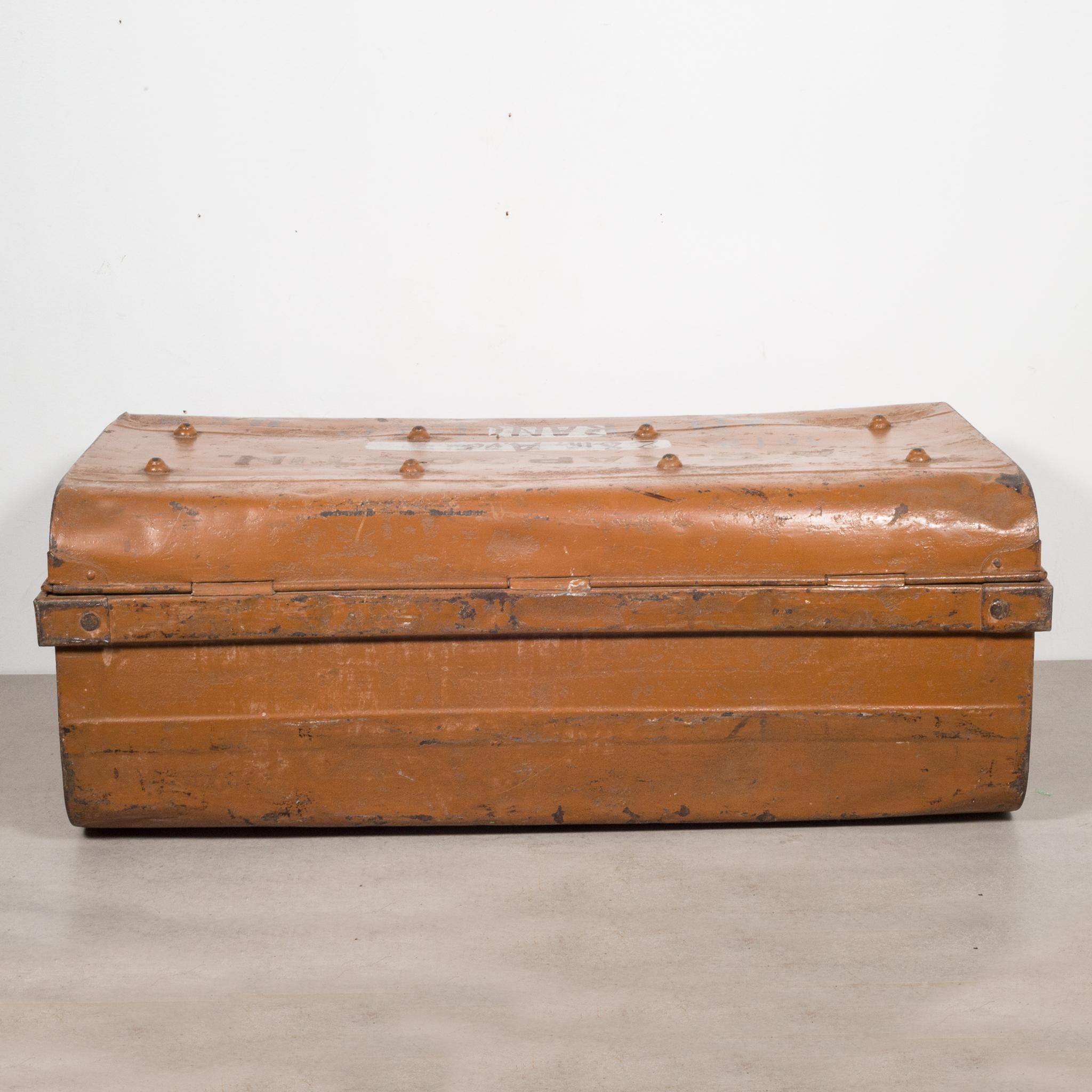 Industrial All Metal English Trunk, circa 1920