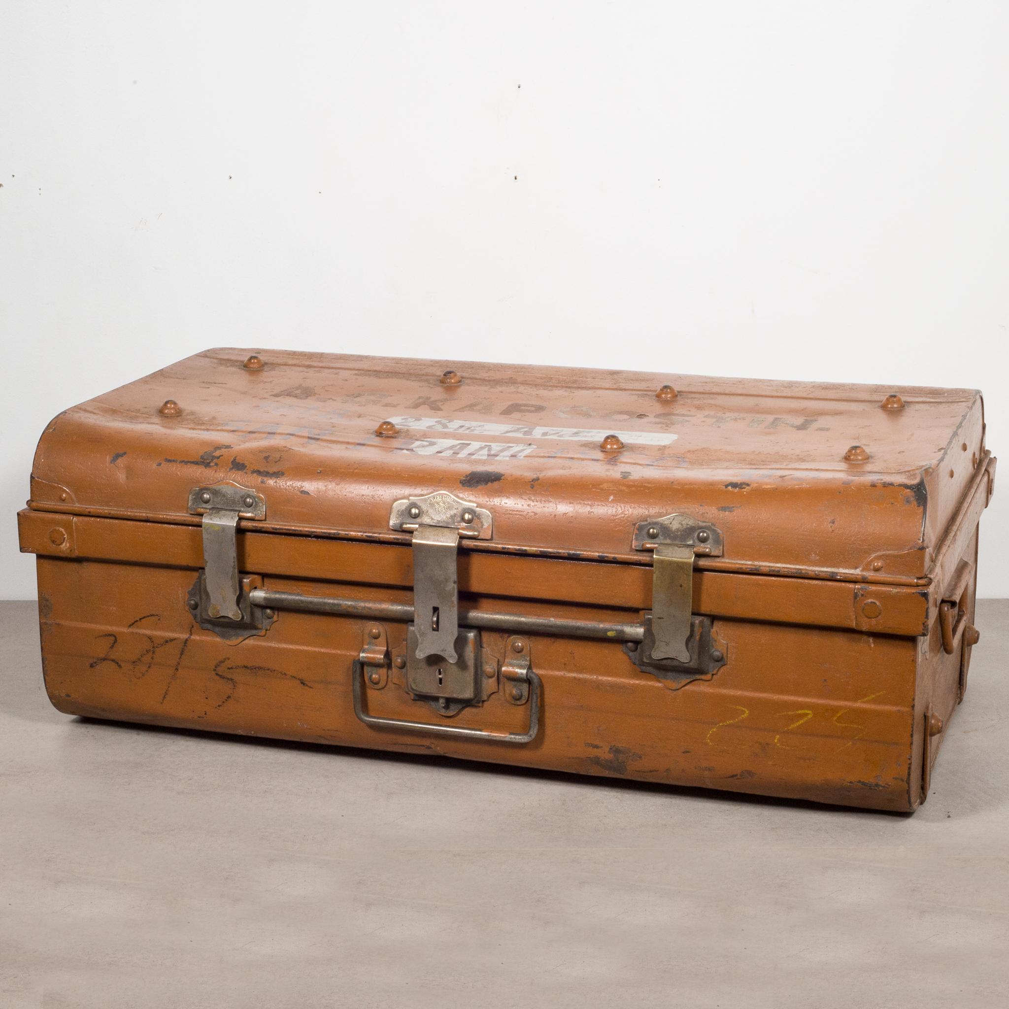 All Metal English Trunk, circa 1920 2