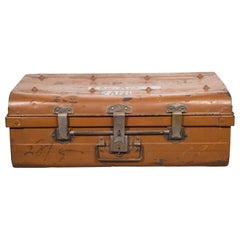 Antique All Metal English Trunk, circa 1920