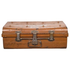 Antique All Metal English Trunk, circa 1920