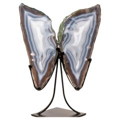 All-Natural Blue Lace Agate Geode Wings