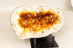 All-Natural Citrine Geode Cave with Golden Orange Citrine Points