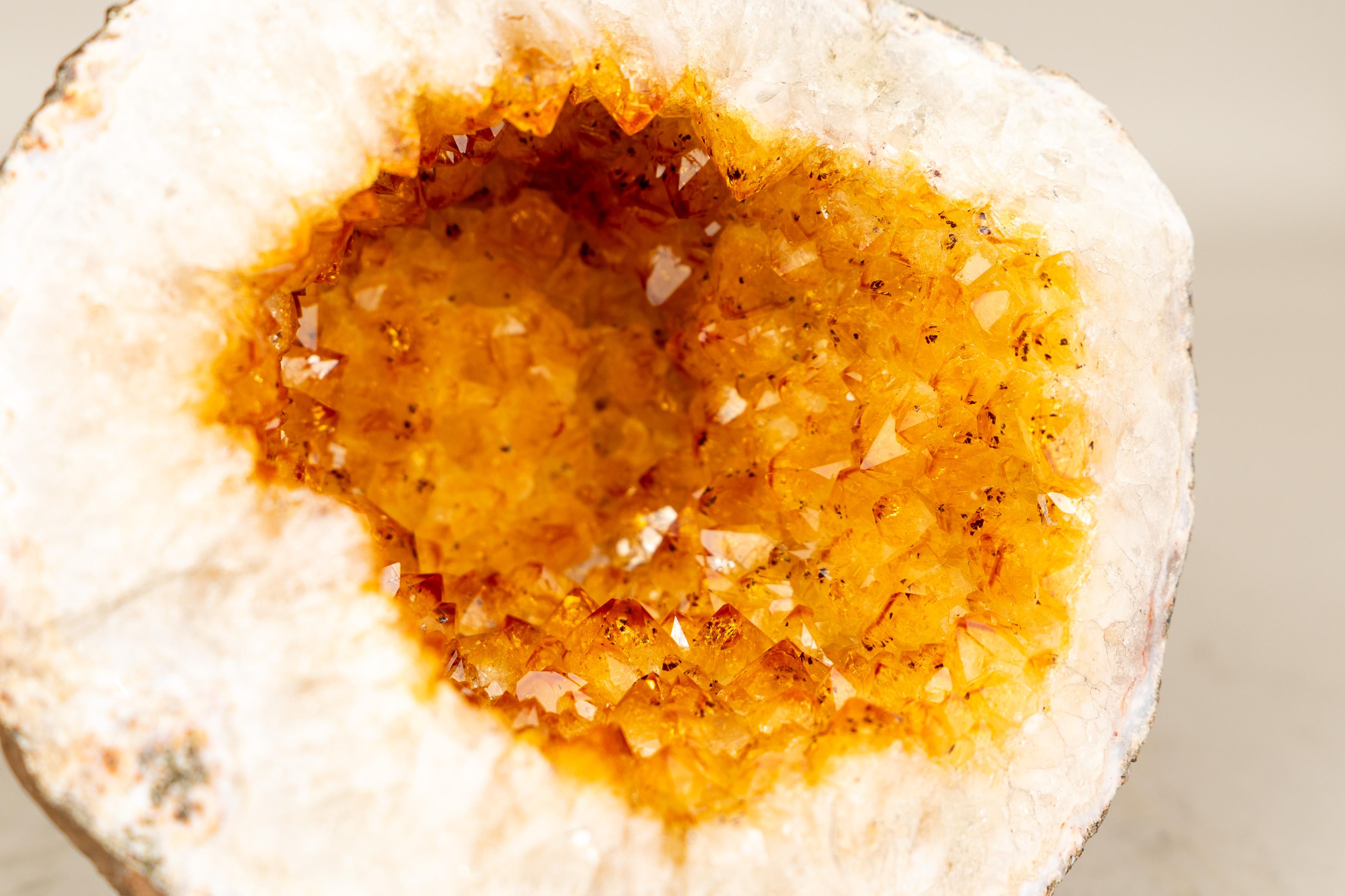 All-Natural Citrine Geode Cave with Sparkly Orange Citrine For Sale 1
