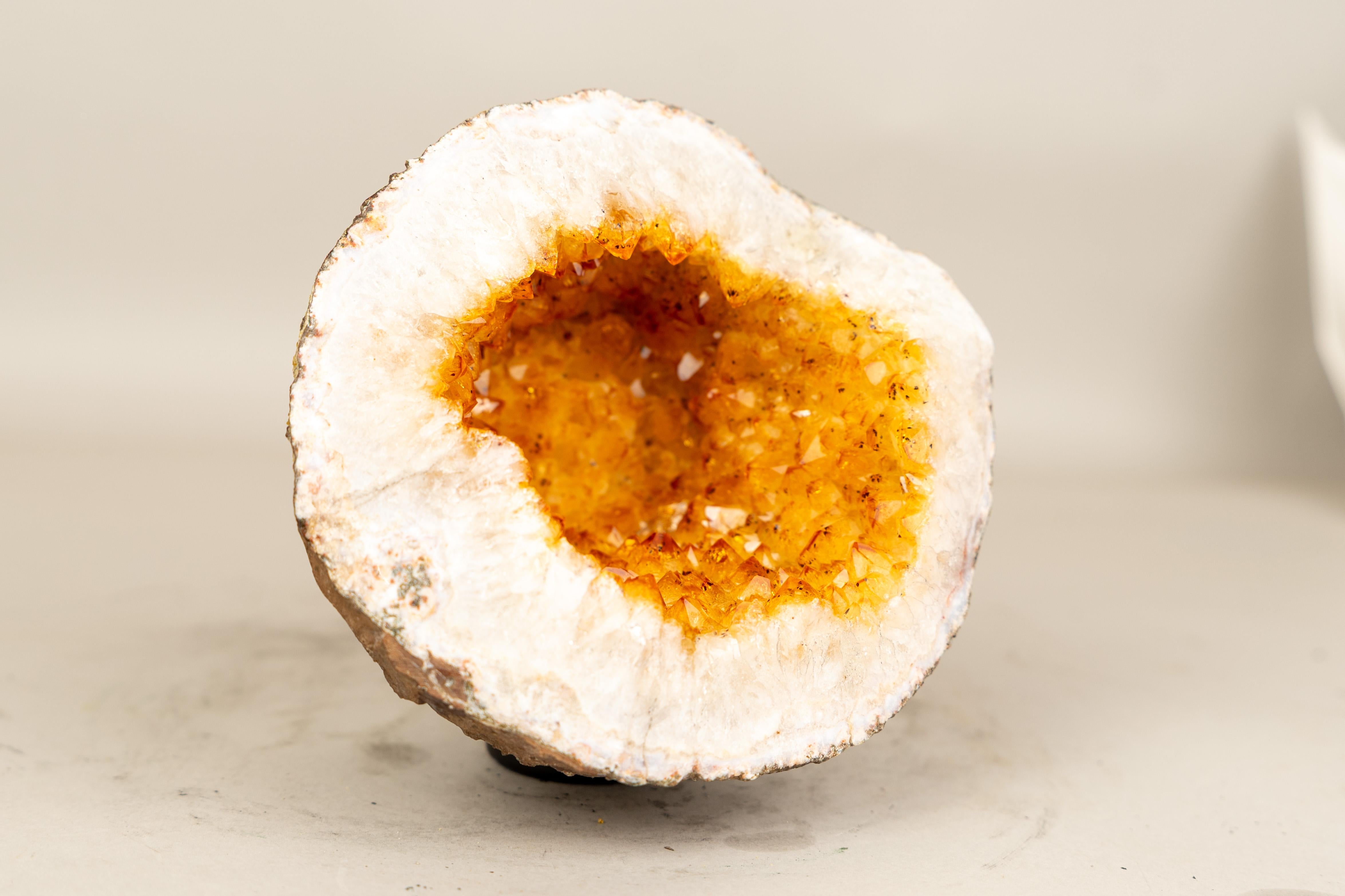 All-Natural Citrine Geode Cave with Sparkly Orange Citrine For Sale 2