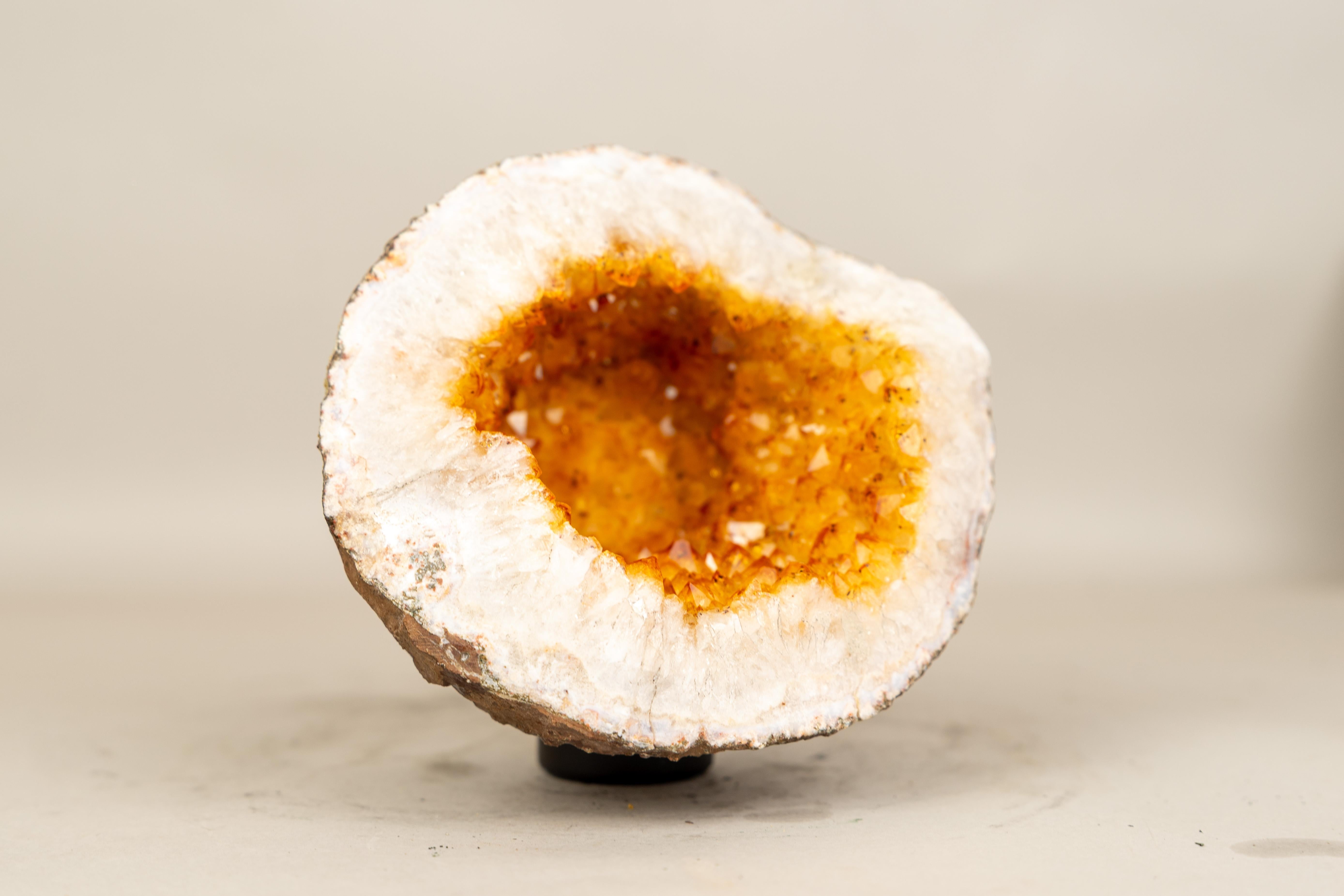 All-Natural Citrine Geode Cave with Sparkly Orange Citrine For Sale 3
