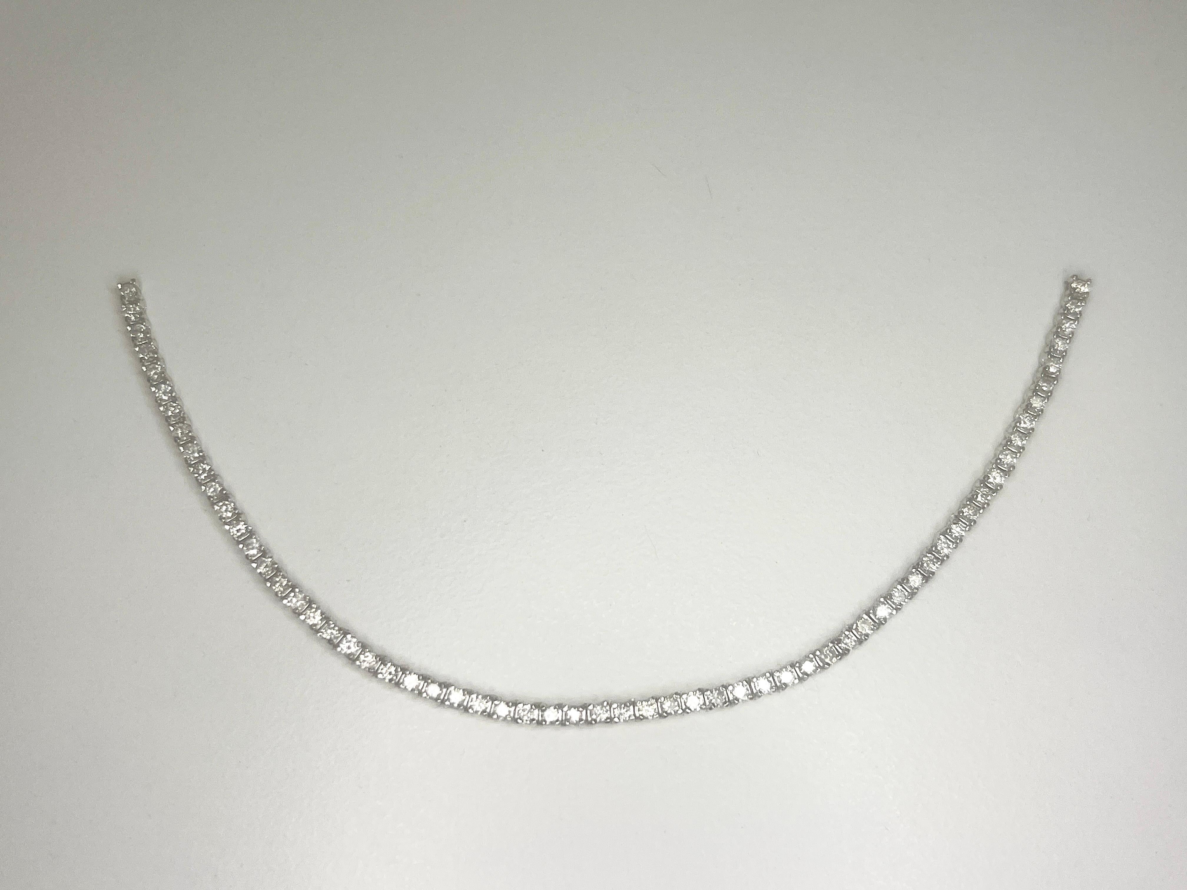 Alle natürlichen Diamant-Tennis-Halskette, anpassbar zum Tropfen oder zum Mini-Tennis-Halskette im Zustand „Neu“ im Angebot in Great Neck, NY