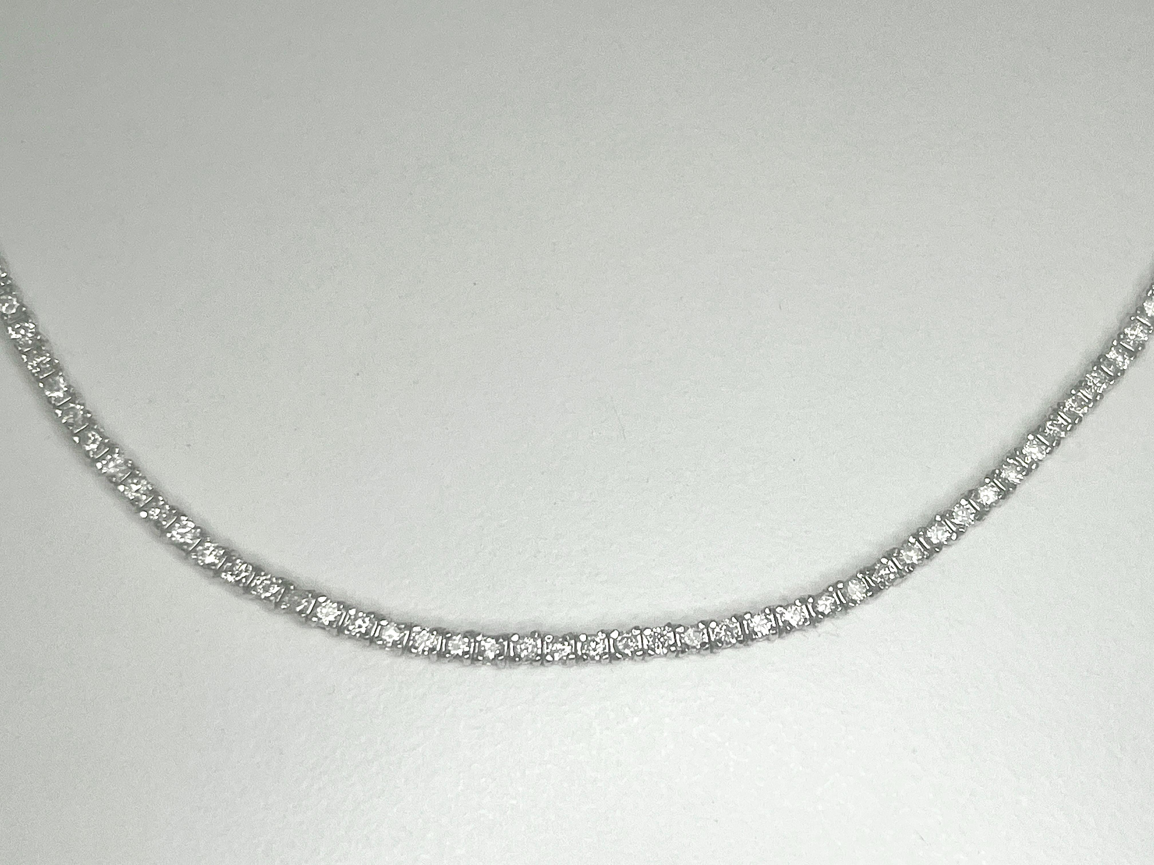 Alle natürlichen Diamant-Tennis-Halskette, anpassbar zum Tropfen oder zum Mini-Tennis-Halskette im Angebot 1