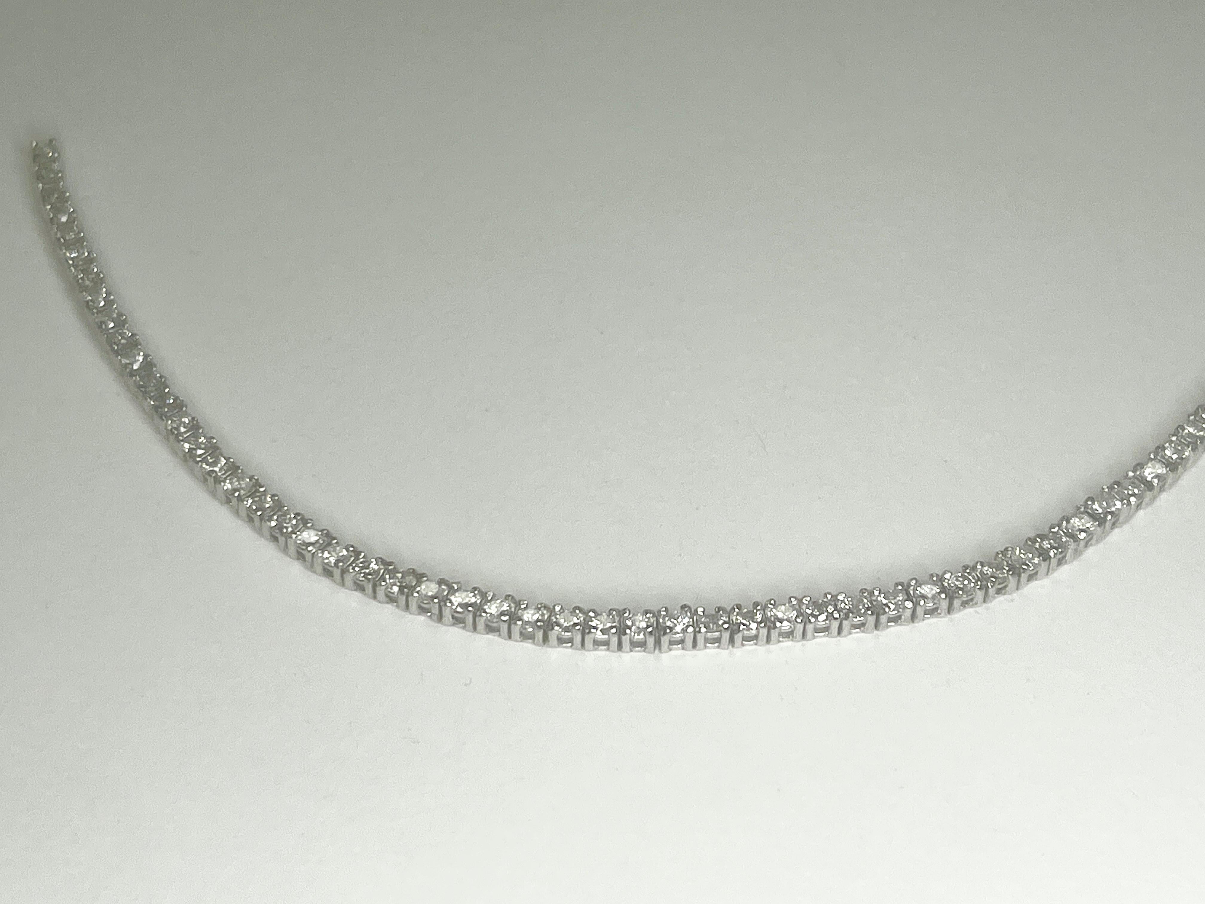 Alle natürlichen Diamant-Tennis-Halskette, anpassbar zum Tropfen oder zum Mini-Tennis-Halskette im Angebot 3