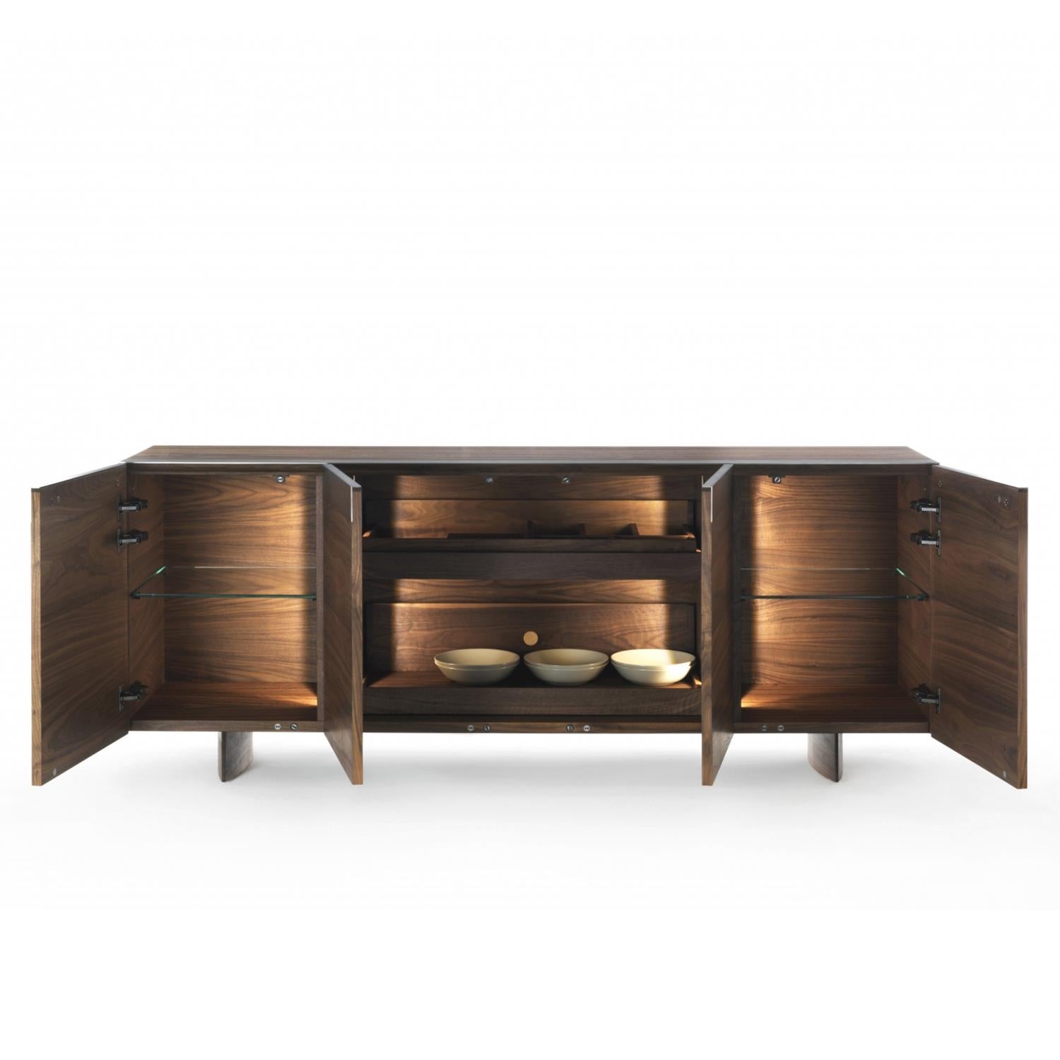 Italian All Walnut Sideboard For Sale