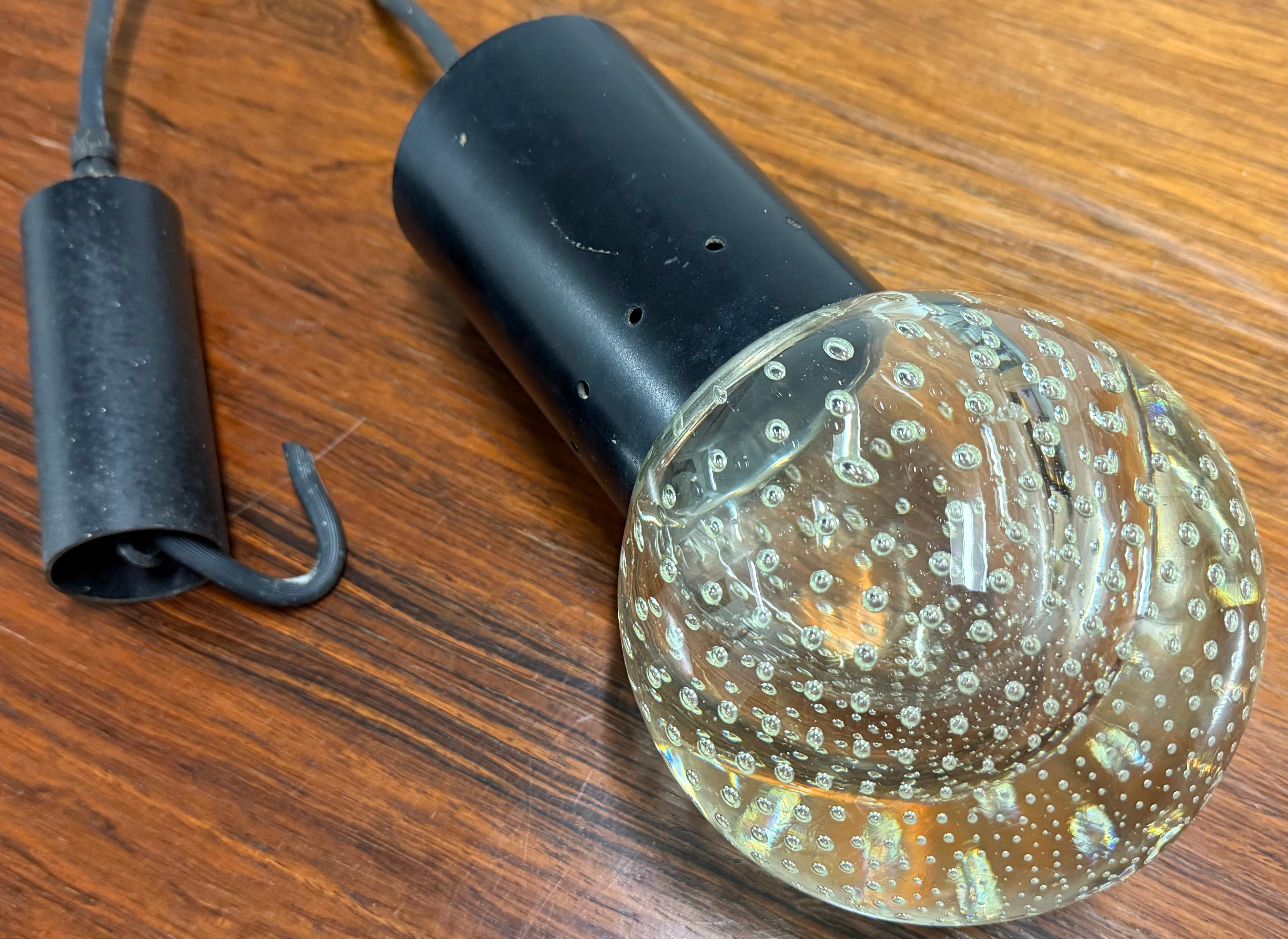 wonderful minimalistic mid century lamp by gino sarfatti with hand blown shade by archimede seguso. rare 1. edition with screw on shade.