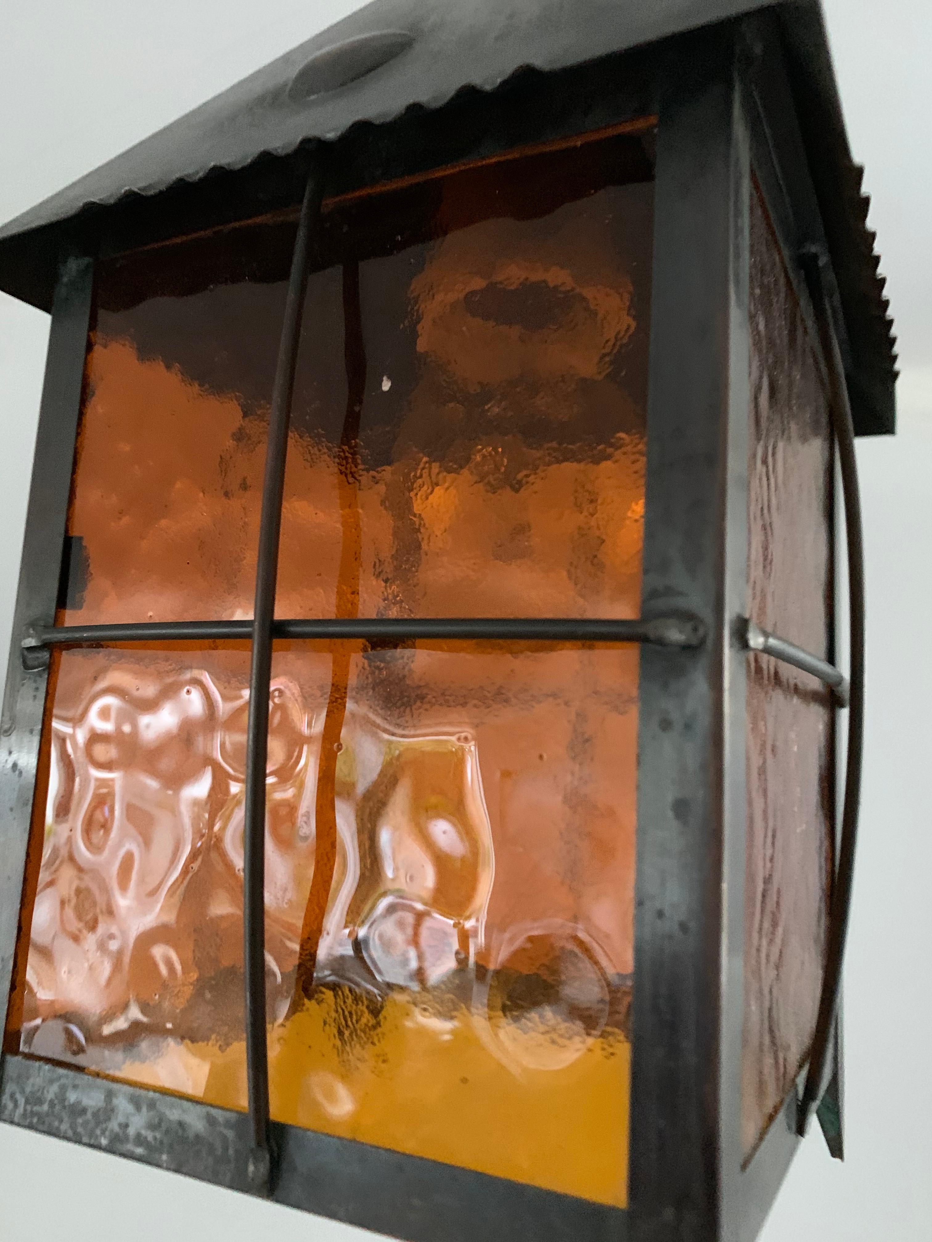amber glass lantern