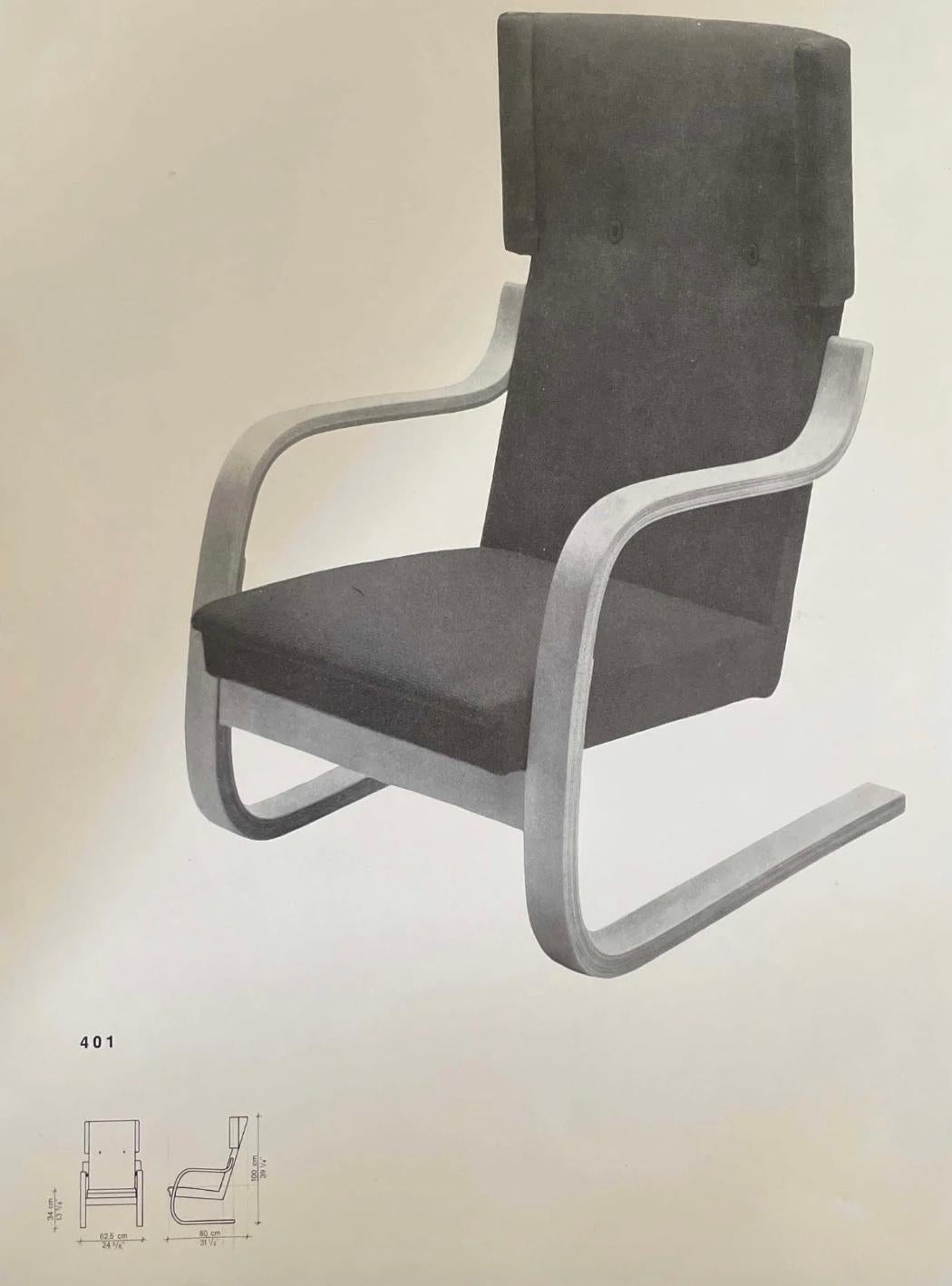 Todo original Vintage Alvar Aalto Sillón reclinable 401 by Artek Finland en venta 5