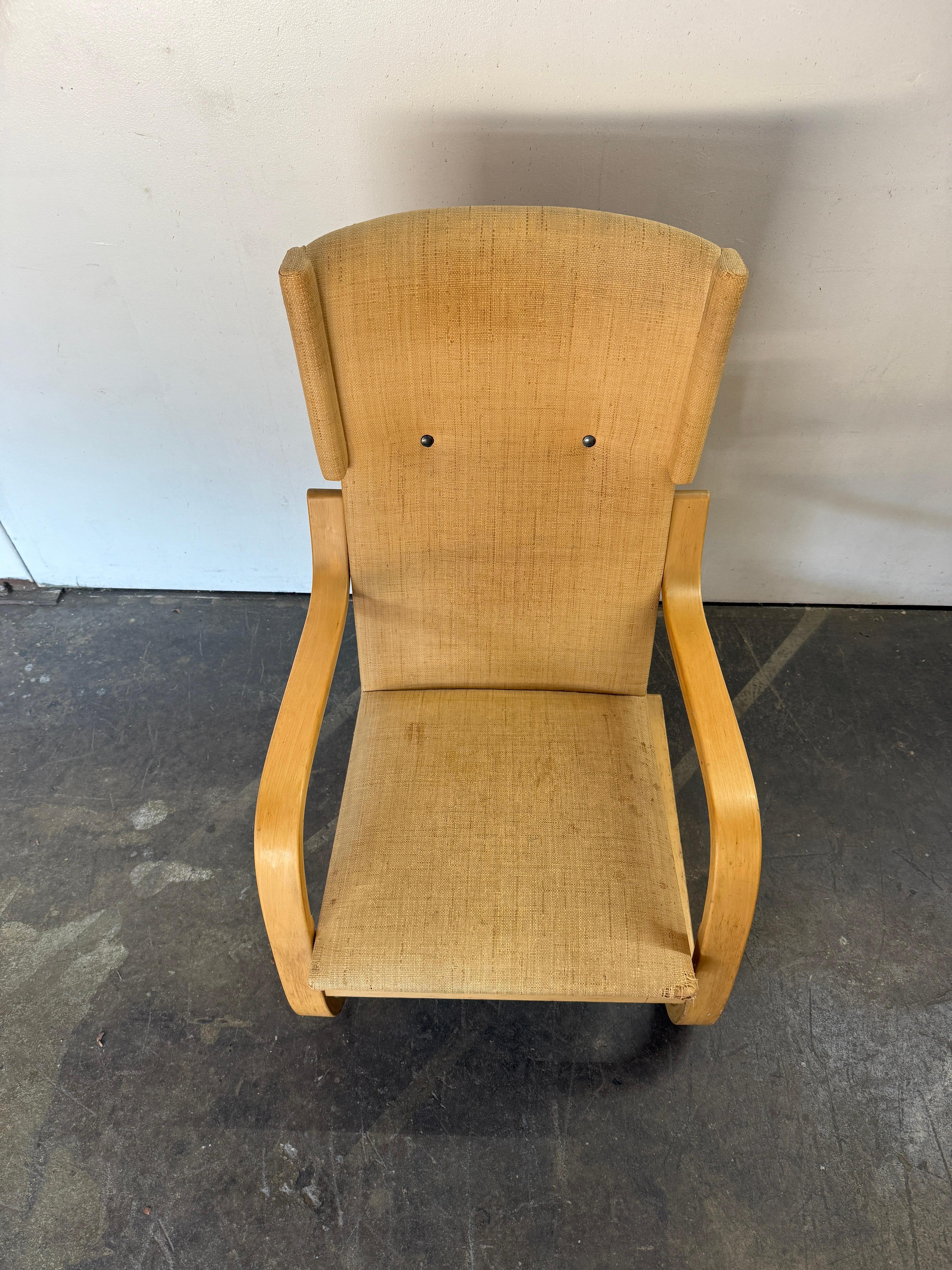 Todo original Vintage Alvar Aalto Sillón reclinable 401 by Artek Finland Escandinavo moderno en venta