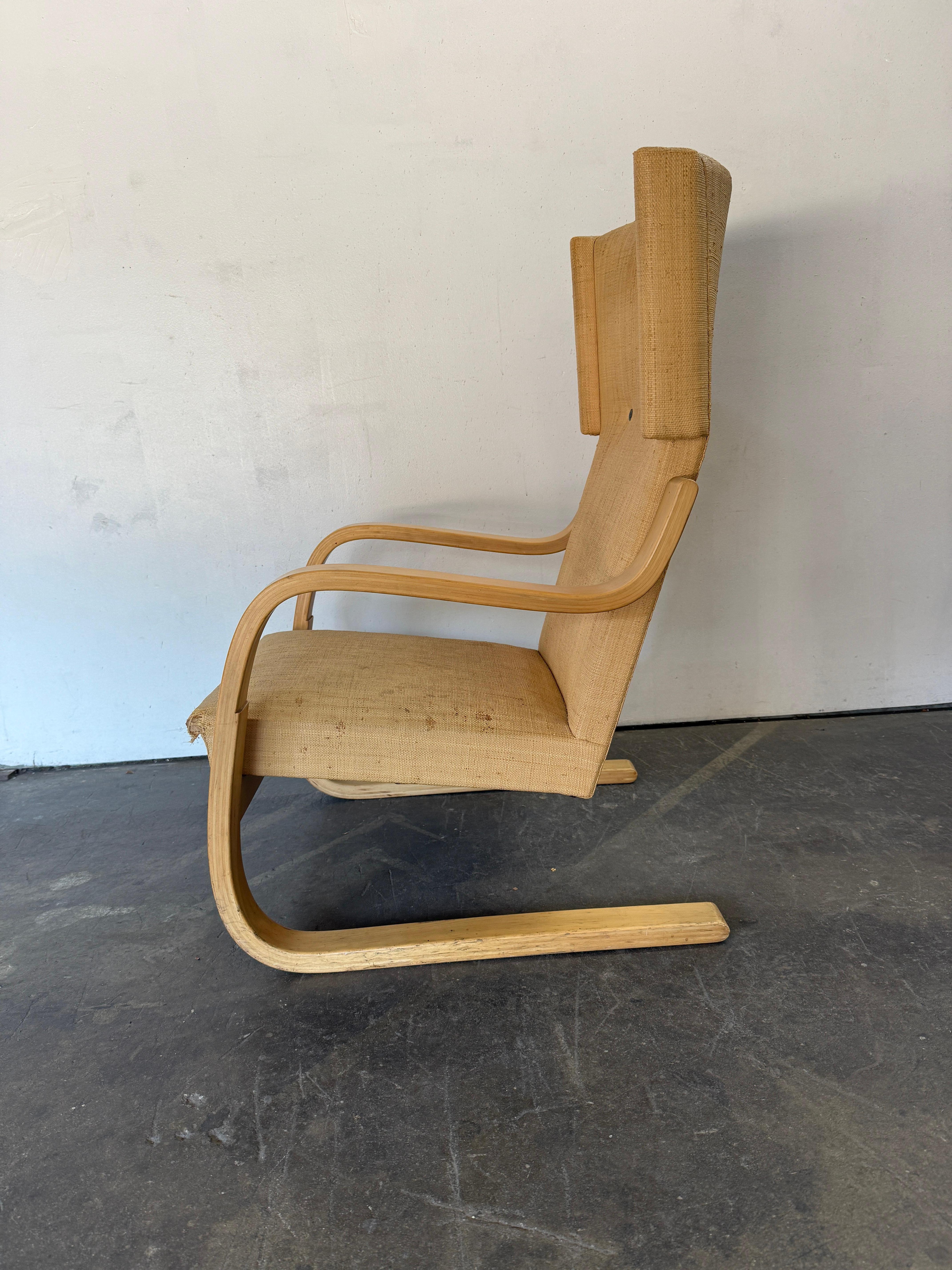 Todo original Vintage Alvar Aalto Sillón reclinable 401 by Artek Finland Finlandés en venta