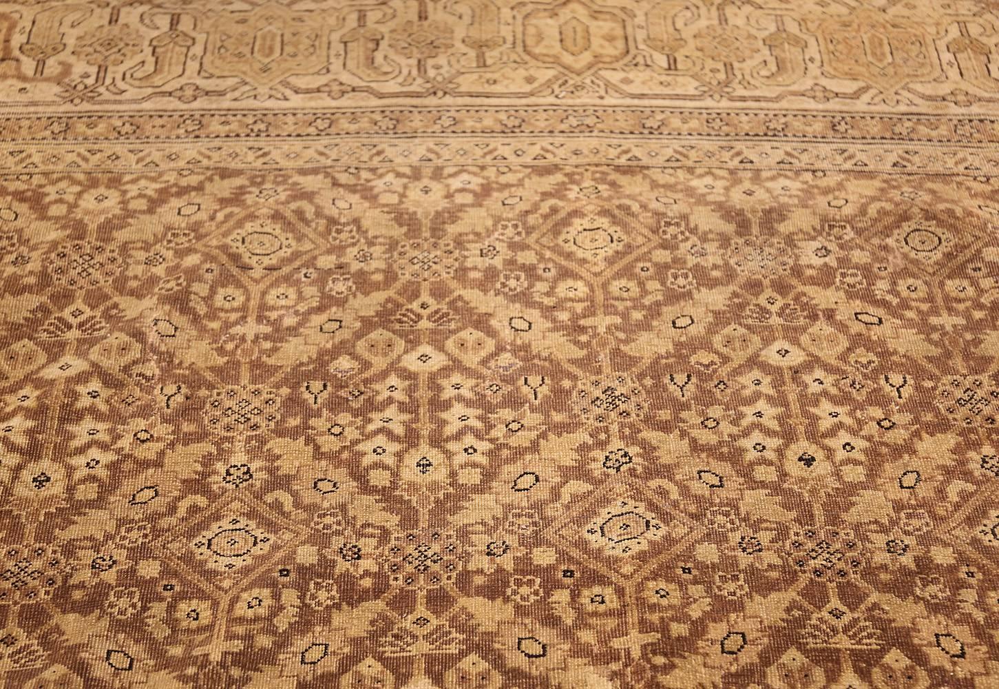 Wool Antique Indian Amritsar Rug. Size: 12 ft 6 in x 14 ft 10 in For Sale