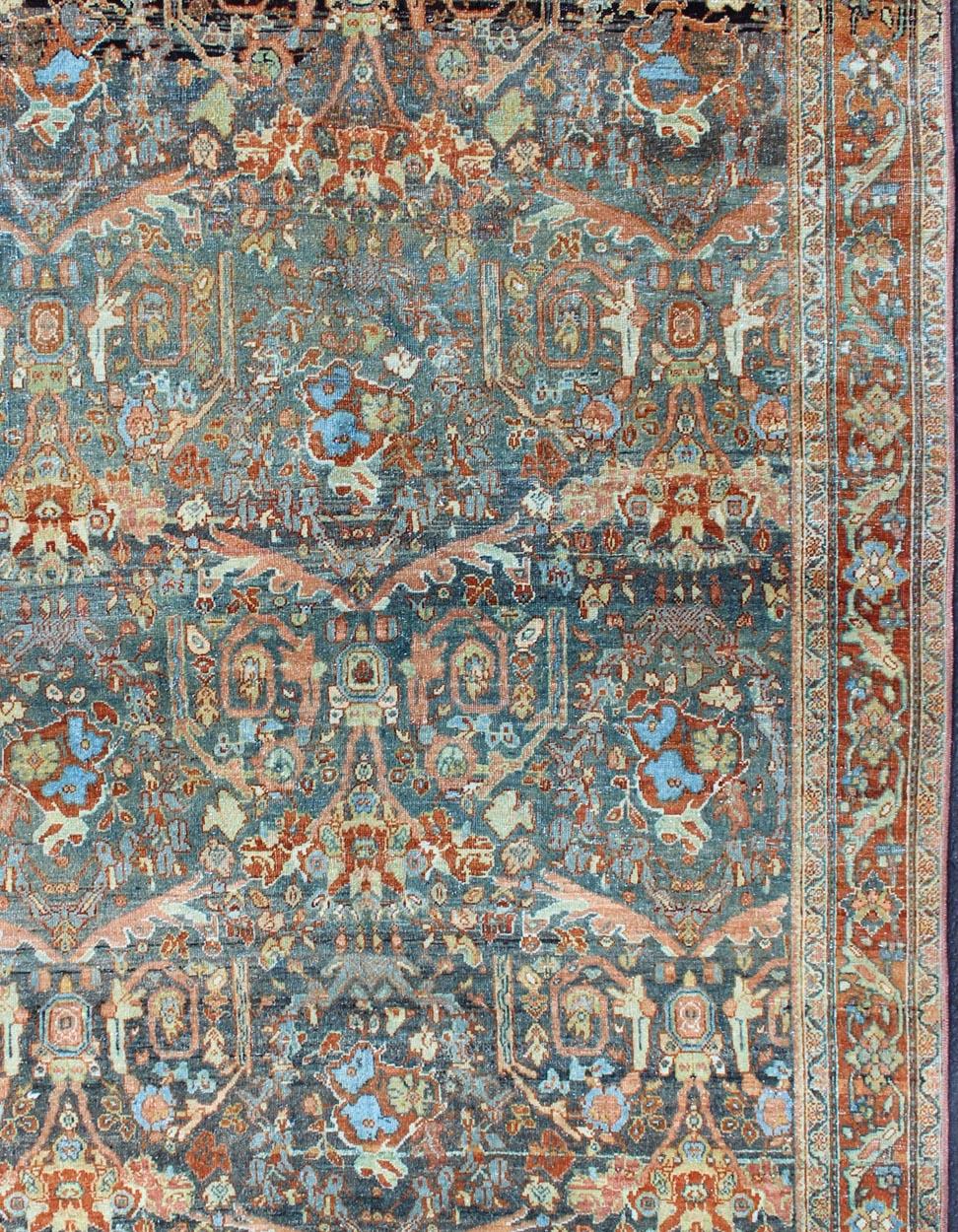 All-over design antique Persian Tabriz rug with flowing florals
Early 20th century Tabriz carpet with all-over flower design, rug SUS-1909-434, country of origin / type: Iran / Tabriz, circa 1910

This antique Tabriz carpet from 1910s Persia
