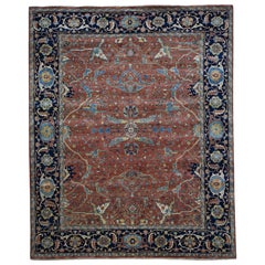 All-Over Design Hand Knotted Antiqued Heriz Re-Creation Oriental Rug