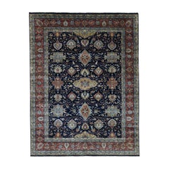 All-Over Design Hand Knotted Antiqued Heriz Re-Creation Oriental Rug