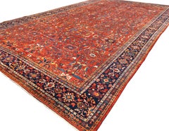All Over Design Red Mahal Sultanabad Rug