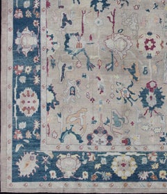 Large Turkish Oushak Rug By Keivan Woven Arts 12'3 x 16'1