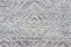 All-Over Diamond Design Modern Rug in Light Gray Green Abstract Wool Area Rug