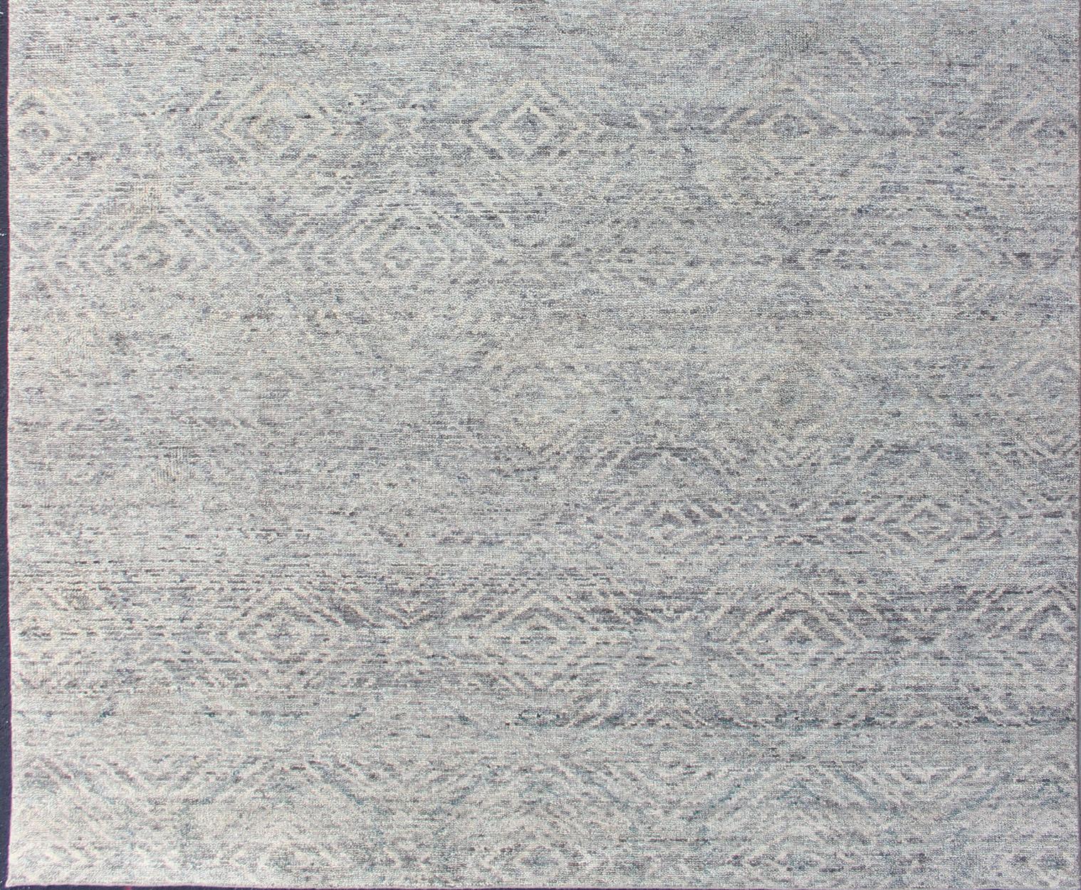 Annodato a mano Tappeto moderno con design a diamante all-over in Greene & Greene & Greene Astratto in Lana in vendita