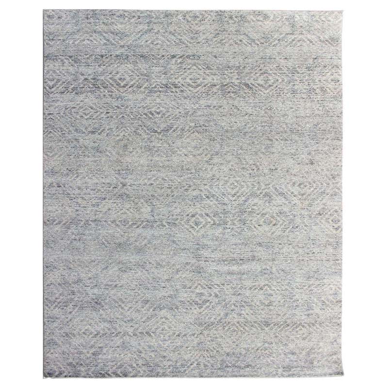 Modern Handmade Texture Designed Wool Rug In Gray For Sale at 1stDibs