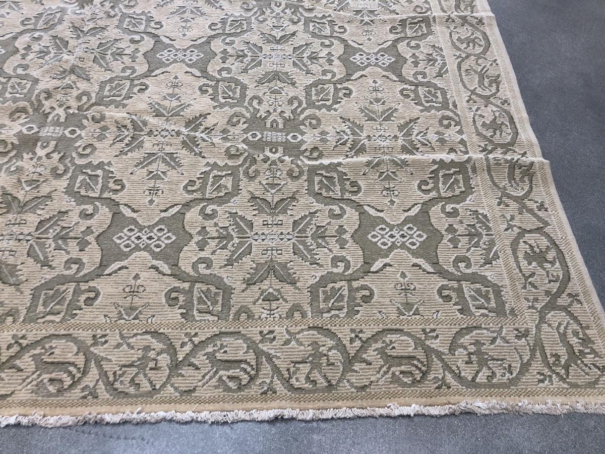 Hand-Knotted All Over Diamond Pattern European Rug  For Sale