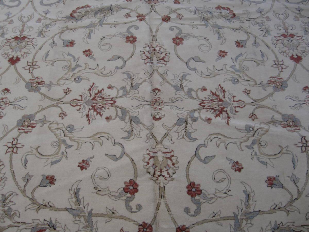 The eye-catching floral all-over pattern traditional layout makes this European Design rug stand out. Beige, blues, ivory, rust and pink colors pairs well with wood and metallic finishes in the living room, dining room or den. Hand knotted wool,