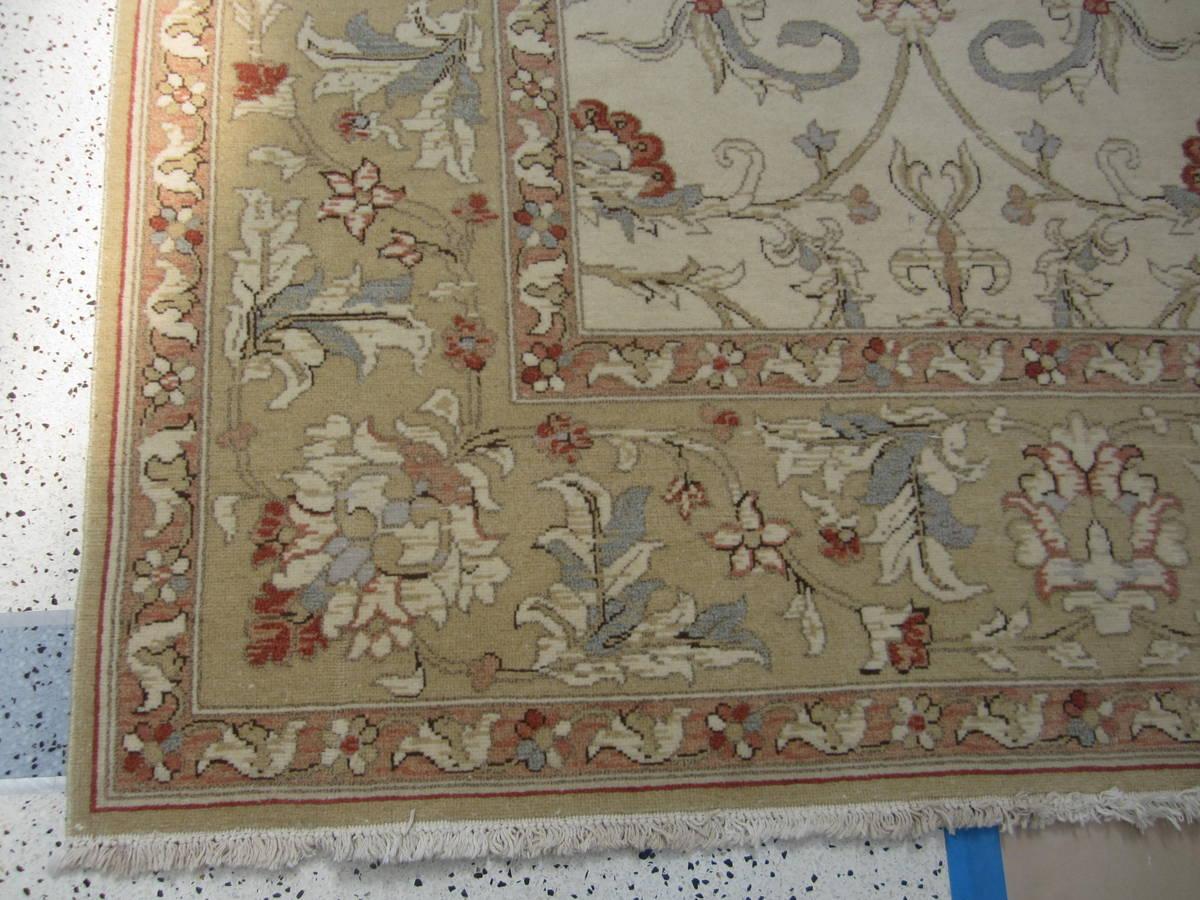 Hand-Knotted All Over Flowers & Vines European Design Rug  For Sale