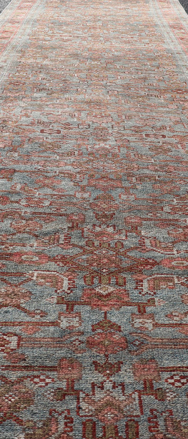 All Over Herati Antiker Persischer Kurdischer Läufer mit Sub-Geometrischem Design im Angebot 3